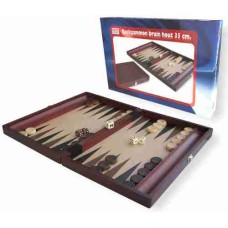 Backgammon Holz braun 35x23 cm.m.Steinef.