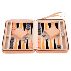Backgammon mit Reißverschluss, 9 Zoll Beige