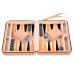 Backgammon mit Reißverschluss, 9 Zoll Beige