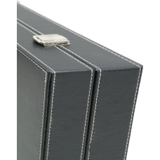 Backgammonkoffer Schw/Grün Intars.53x8 cm.
