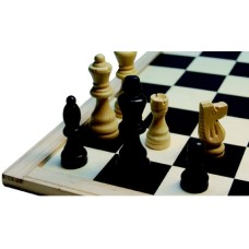 Schachfig.Holz nat/schw.K.H.77mm.Gr.3 HOT