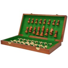 Schach-Kassette Holz faltbar Intarsien 40 cm. Schach-Kassette Holz faltbar Intarsien 40 cm.