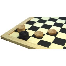 Damesteine 32 mm.Holz natur/schw.2x20 in Box Damesteine 32 mm.Holz natur/schw.2x20 in Box