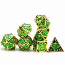 Steampunk Metall Würfelset Grün