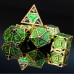 Steampunk Metall Würfelset Grün