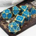 Würfelset Metall Blau Gold