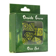 Würfelset Druide Schwarz/Gelb 7 Stück in Brick