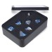Metall-Würfelset Drache Blau/silber in Metalldose