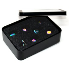 Metall-Würfelset Regenbogen in Metalldose