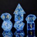 Glaswürfel-Set „Shattered“ Blau in einer Metalldose