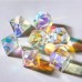 Glas-Würfelset Regenbogen in Metalldose