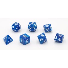 Würfel Blau Perlmutt 7 set Brick
