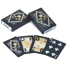 Spielkarten Schwarz Goldene Rose - 100 % Kunststoff Spielkarten Schwarz Goldene Rose - 100 % Kunststoff