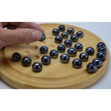 Solitär Holz 22 cm, schwarze Glaskugeln Solitär Holz 22 cm, schwarze Glaskugeln