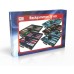 Backgammon 38cm.blau Kunstl.mit rotem Streifen.