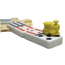 Domino Mexican-Train Doppelt.12 Holzkoffer