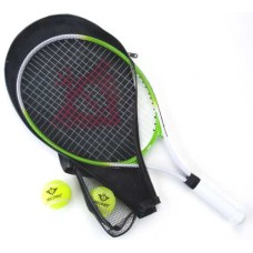 Tennisschläger grün Alu 25 Zoll, 2 Bälle+Hülle