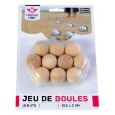Boules 10 Schweinchen 30mm, Naturholz, Blister