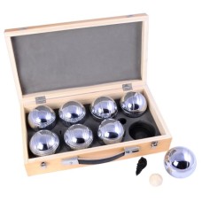 Boules 8 Bälle 4 x 2 Stahl 720 Gram Holzkiste