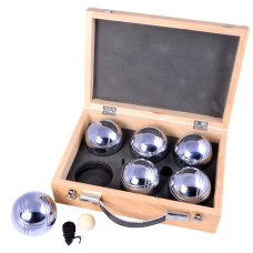 Boules 6 Bälle 2x3 Stahl in Holzkiste 720 gr.
* Lieferzeit unbekannt *