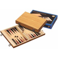 Backgammon 1181 Holz Natur 35x23cm.Steinef.