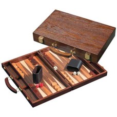 Backgammon Holz 38x24cm.Erle-Walnuss lackiert