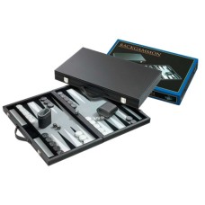 Backgam.schwarz intars.Filz grau 38cm