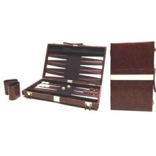 Backgammonkoffer 38 cm.braun/weiss/br.HOT