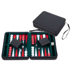 Backgammon mit Reißverschluss, 9 Zoll Schwarz