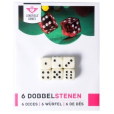 Würfel (China), 6 Stück auf Blister,16 mm Würfel (China), 6 Stück auf Blister,16 mm