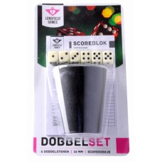Würfelbecher-Set m.6 Würfel+Block Blister
