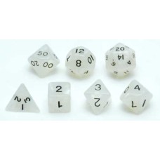 Würfel-Set,7 St.Weiß Marmor/Perlmutt