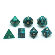 Würfel-Set,7 St,sort.Grün Marmor/Perlmutt