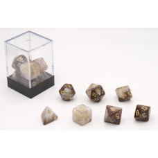 Würfel Stardust Zwart/Wit 7 set Würfel Stardust Zwart/Wit 7 set