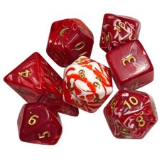 Würfelset MarmorJumbo Rot/Weiß 7 Set Würfelset MarmorJumbo Rot/Weiß 7 Set