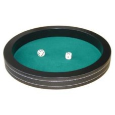 Würfelteller 28cm.schw.MDF/grün Velours HOT