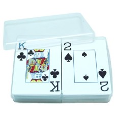 Kunststoff-Box für Spielkarten transparent, leer