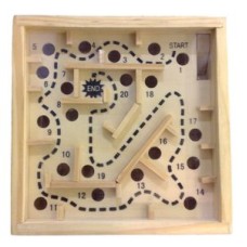 Labyrinth, aus Holz klein natur 11,5x11,5 cm.