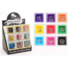 Metallpuzzel 9 st.sort.Fensterkarton. V.E.36 Metallpuzzel 9 st.sort.Fensterkarton. V.E.36