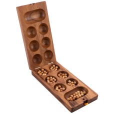 Kalaha Holz Akazia faltbar Holzsteine 53x13cm.