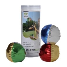 Jonglierball-Set metallic.groß 3 Bälle i.Klarsichtrunddose